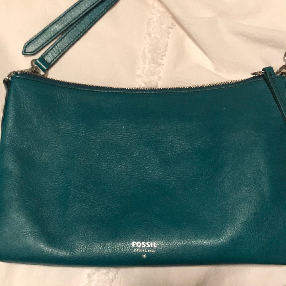 Turquoise Fossil crossbody purse